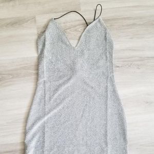H&M silver slip dress